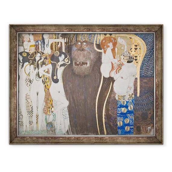 Tablou inramat - Gustav Klimt - Friza Beethoven, Dorinta de fericire - - Roveli