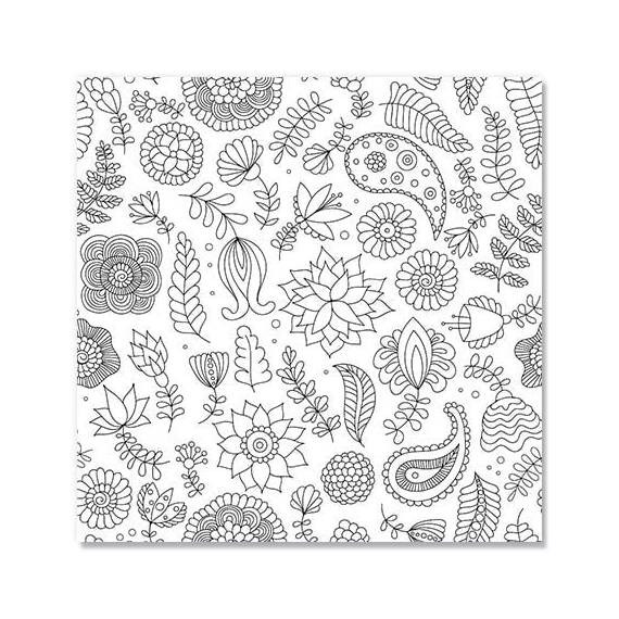 Tablou de colorat - Flori, Frunze - - Roveli