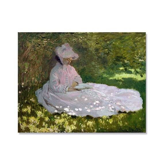 Tablou Canvas - Primavara, Doamna, Gradina, Iarba, Verde - - Roveli