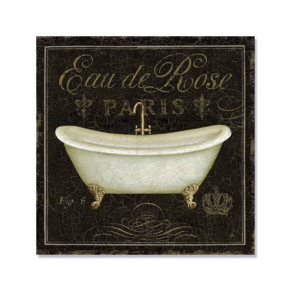 Tablou Canvas - Vana de lux II, baie, clasic, Text, Mesaj - - Roveli