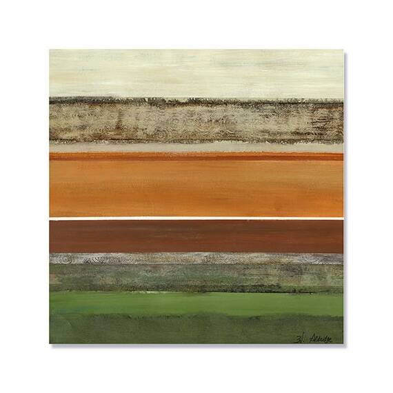 Tablou Canvas - Infinitul II, Abstract, Verde, Maro, Gri, Marime: 60 x 60 cm - - Roveli