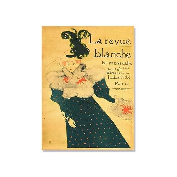 Tablou Canvas - La Revue Blanche, Text, Mesaj, Retro, Marime: 60 x 80 cm - - Roveli