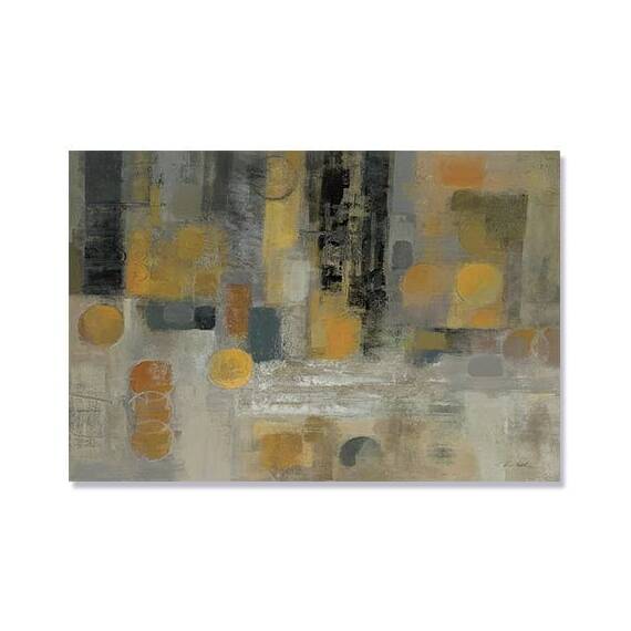 Tablou Canvas - Picaturi de ploaie, Abstract, Gri, Galben - - Roveli