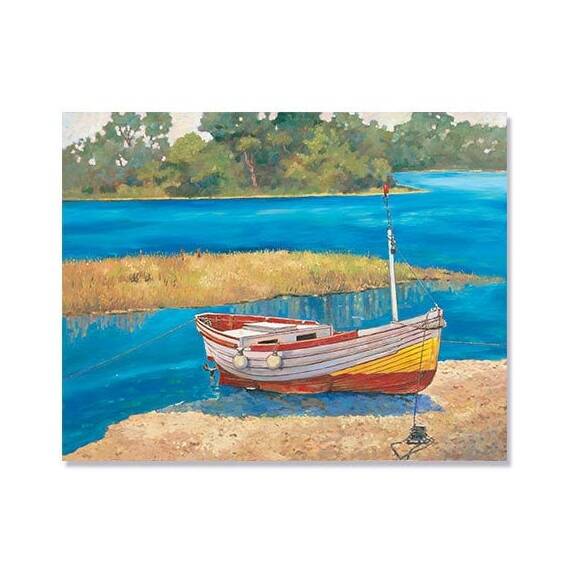 Tablou Canvas - Barca de pescuit II, Mal, Lac, Apa - - Roveli