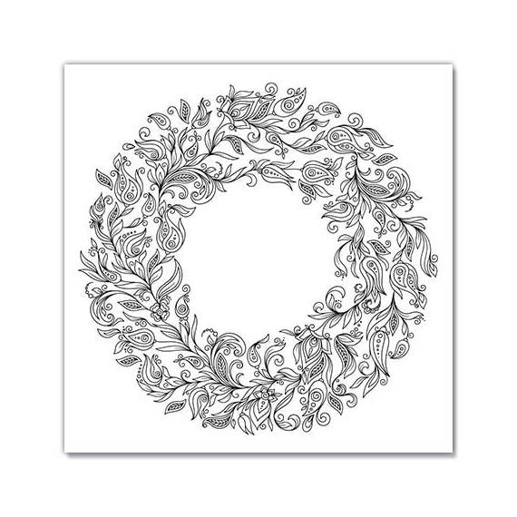 Tablou de colorat - Coroana de flori - - Roveli