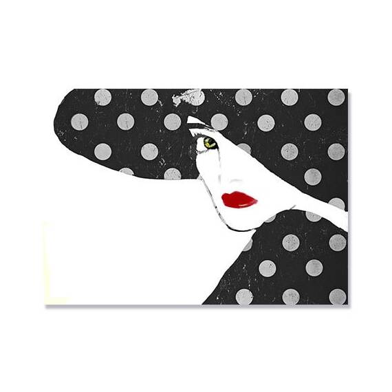 Tablou Canvas - Femeia cu buze rosii, Marime: 75 x 100 cm - - Roveli