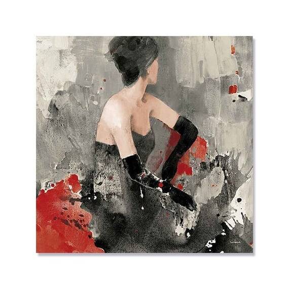 Tablou Canvas - O privire atenta I, domnisoara, gri - - Roveli