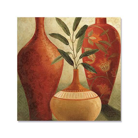 Tablou Canvas - Culori sudice II, Vaza, Plante, Maro, Retro - - Roveli