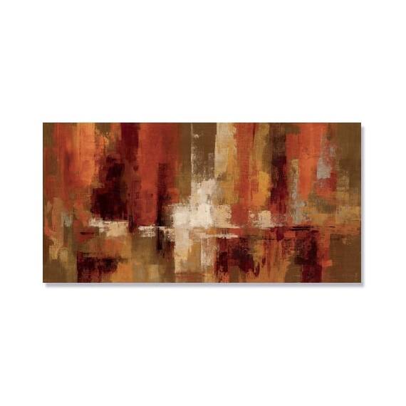 Tablou Canvas - Castaniu, Abstract, Maro, Portocaliu, Alb - - Roveli