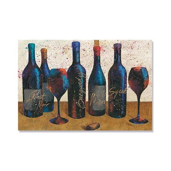 Tablou Canvas - Sticle de vin I, Pahare de vin - - Roveli
