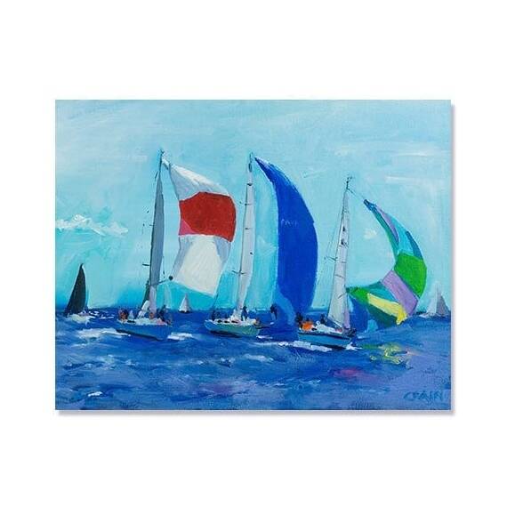 Tablou Canvas - Barci, albastru, panza - - Roveli
