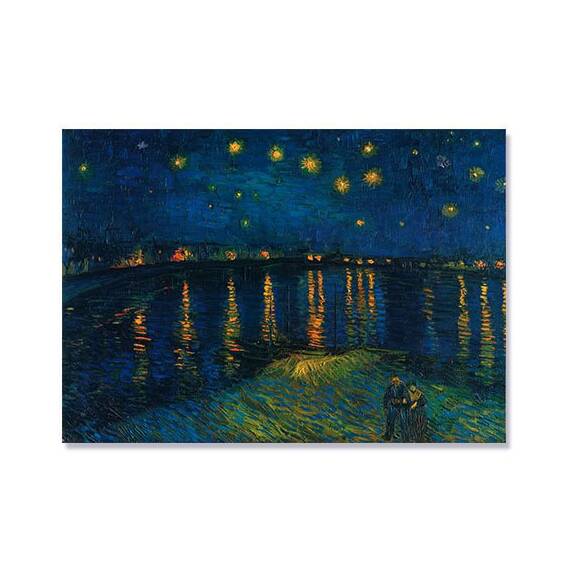 Tablou Canvas - Luminile stelelor deasupra Rhonei, Cuplu, Fluviu, Rau - - Roveli