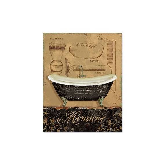 Tablou Canvas - Baia domnului, vana, clasic, Retro, Text, Mesaj - - Roveli
