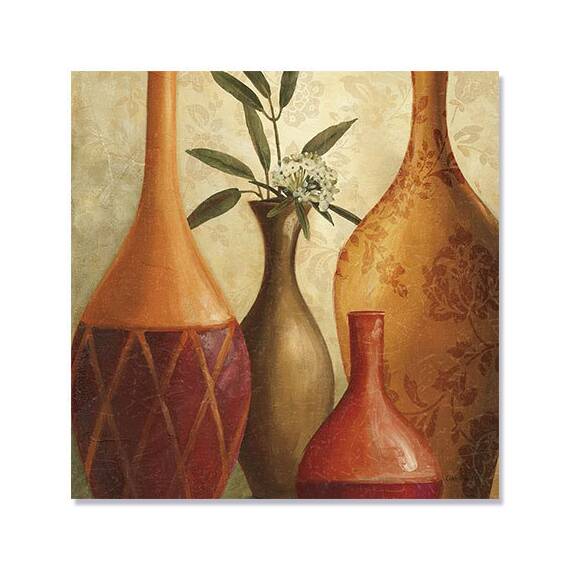 Tablou Canvas - Culori sudice III, Vaza, Plante, Maro, Retro - - Roveli