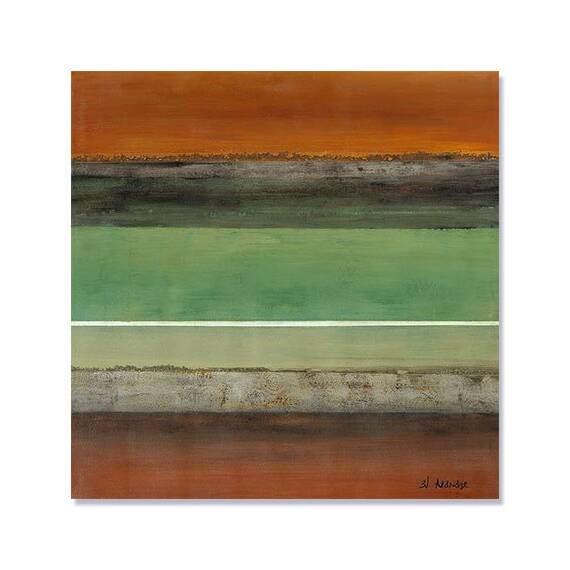 Tablou Canvas - Infinitul I, Abstract, Verde, Maro, Gri, Marime: 60 x 60 cm - - Roveli