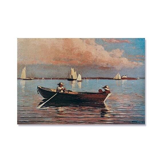 Tablou Canvas - Portul din Gloucester 1873, Barca, Apa, Mare, Retro - - Roveli