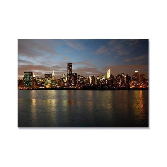 Tablou Canvas - Manhattan dinspre est, Rau, Oras, America, Marime: 80 x 120 cm - - Roveli