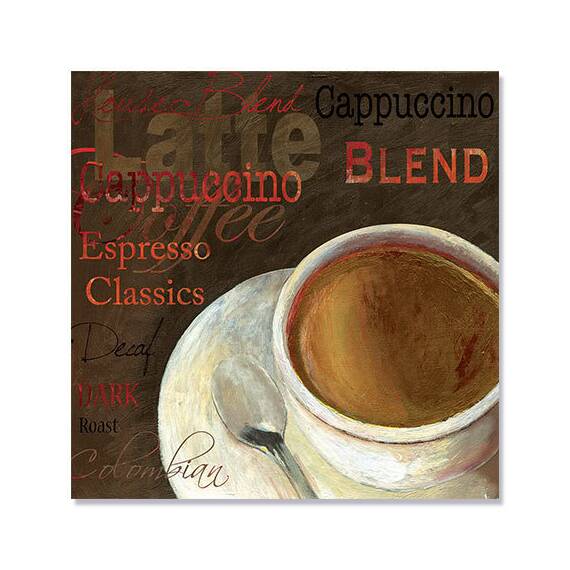 Tablou Canvas - Cappuccino, ceasca, mesaj, Maro - - Roveli