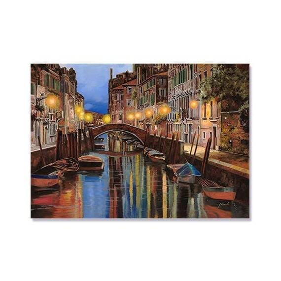 Tablou Canvas - Venetia All’Alba, Punte, Pod, Barci, Gondole - - Roveli
