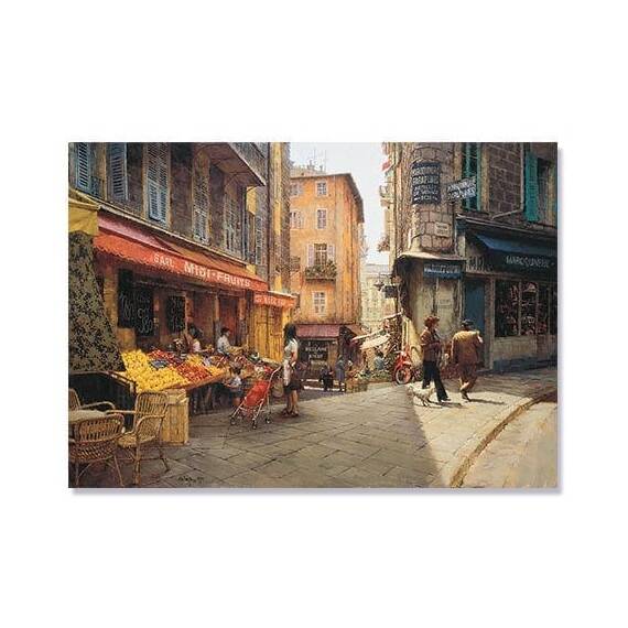 Tablou Canvas - Vile franceze, Cladiri, Case, Strada, Marime: 75 x 100 cm - - Roveli