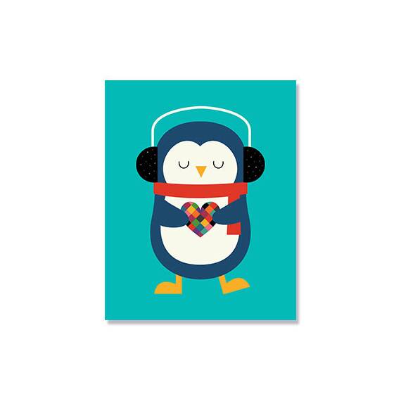 Tablou Canvas - Pinguin cu inimioara, Copii, Animal - - Roveli