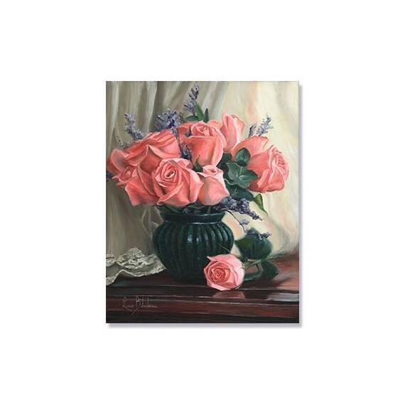 Tablou Canvas - Trandafiri, Vaza, Natura-moarta - - Roveli