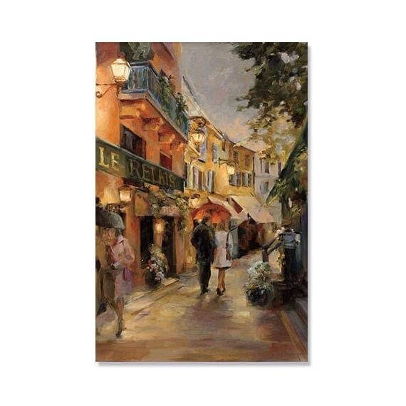 Tablou Canvas - Seara in Paris, Strada, Oameni, Retro, Franta - - Roveli
