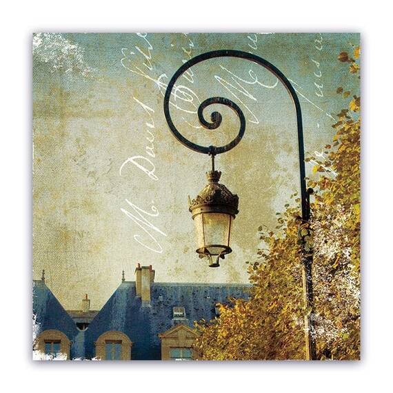 Tablou Canvas - Oras, Paris, Lampadar, Vintage, Marime: 60 x 60 cm - - Roveli