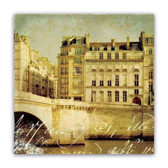 Tablou Canvas - Oras, Paris, Pod, Vintage, Marime: 60 x 60 cm - - Roveli