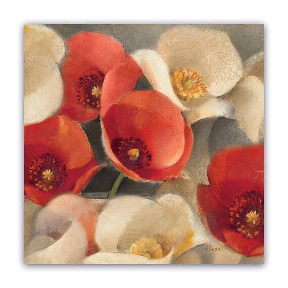 Tablou Canvas -Floral, Vintage, Papadie, Marime: 60 x 60 cm - - Roveli