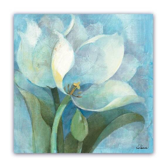 Tablou Canvas - Floral, Vintage, Alb, Marime: 60 x 60 cm - - Roveli