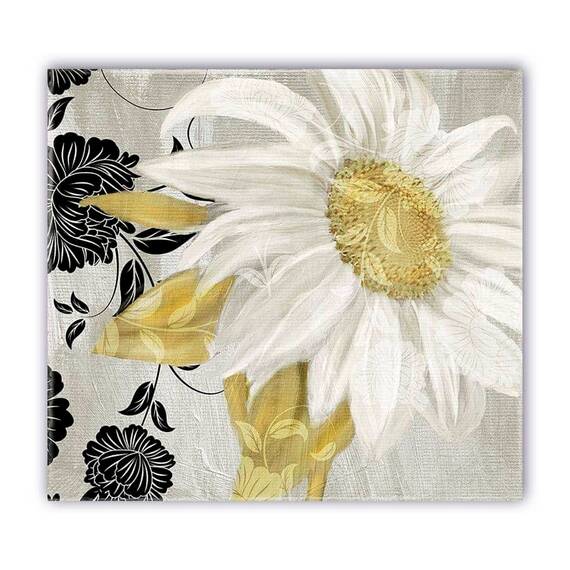 Tablou Canvas - Vintage, Flori, Alb, Marime: 60 x 60 cm - - Roveli