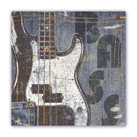 Tablou Canvas - Vintage, Muzica, Instrument, Chitara Bass - - Roveli
