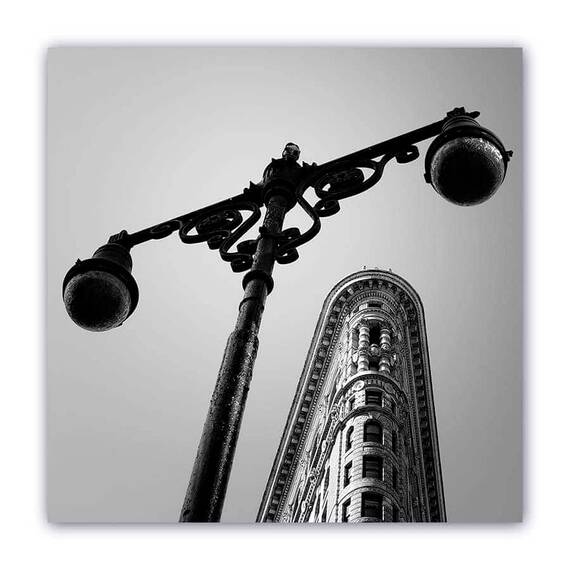 Tablou Canvas - Vintage, Monochrom, Flatiron, New York, Marime: 60 x 60 cm - - Roveli