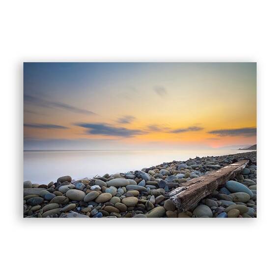 Tablou Canvas - Peisaj, Natura, Mare, Apus de soare, Plaja, Pietre, Vara, Liniste - - Roveli