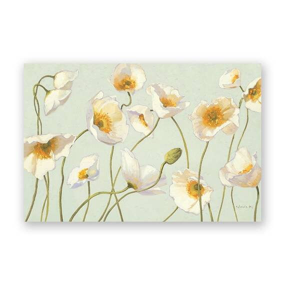 Tablou Canvas - Flori de maci, Inflorit, Alb, Marime: 80 x 120 cm - - Roveli
