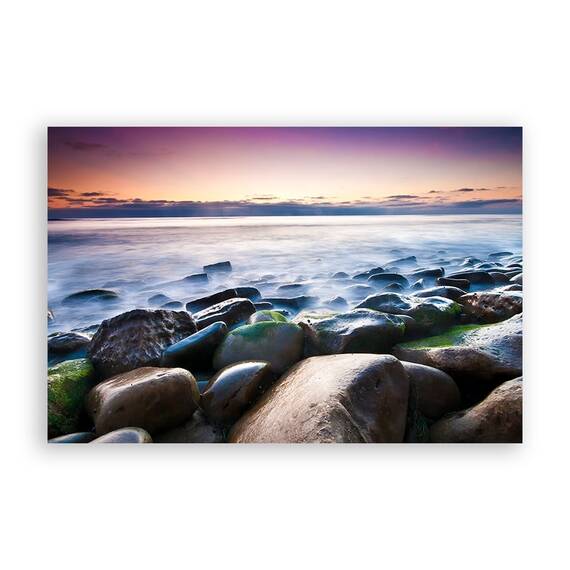 Tablou Canvas - Pietre, Stinca, Ocean, Apus - - Roveli
