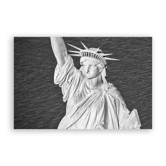 Tablou Canvas - New York, Statuia Libertatii, Monochrom, Marime: 80 x 120 cm - - Roveli
