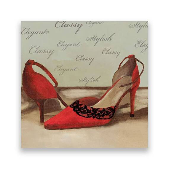 Tablou Canvas - Pantofi, Rosu, Elegant, Marime: 60 x 60 cm - - Roveli