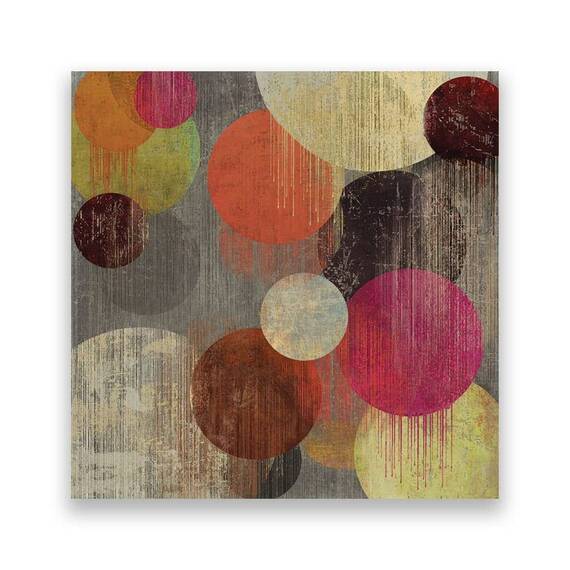 Tablou Canvas - Abstract, Cercuri, Multicolor, Vintage - - Roveli