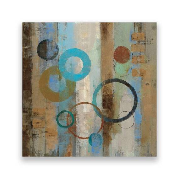 Tablou Canvas - Abstract, Albastru, Maro - - Roveli
