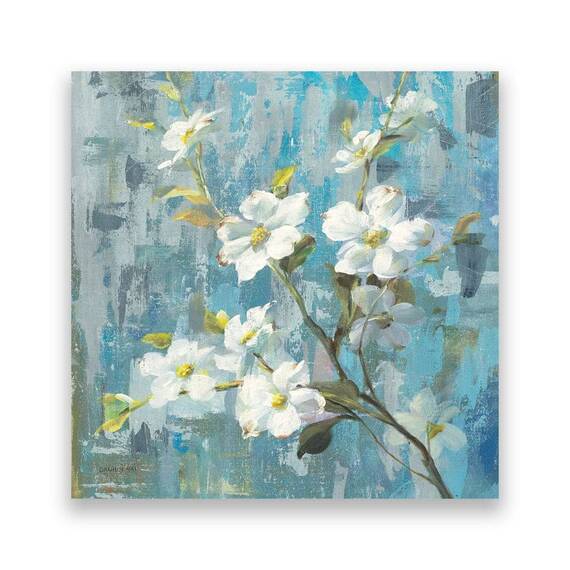 Tablou Canvas - Floral, Alb, Primavara, Marime: 60 x 60 cm - - Roveli