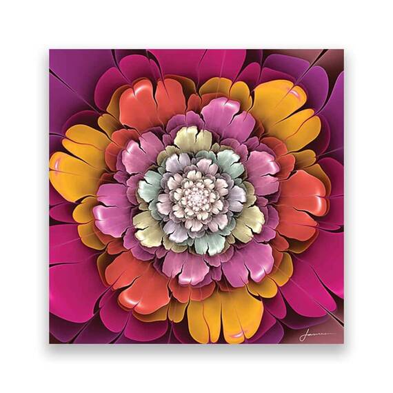 Tablou Canvas - Floare, Roz, Portocaliu, Marime: 60 x 60 cm - - Roveli