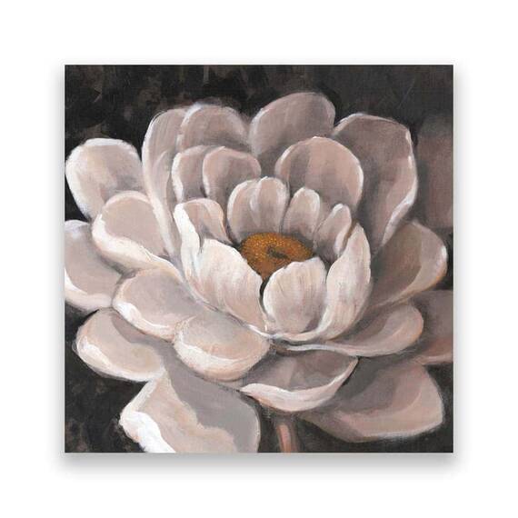 Tablou Canvas - Bujori I, Floare, Alb, Marime: 60 x 60 cm - - Roveli
