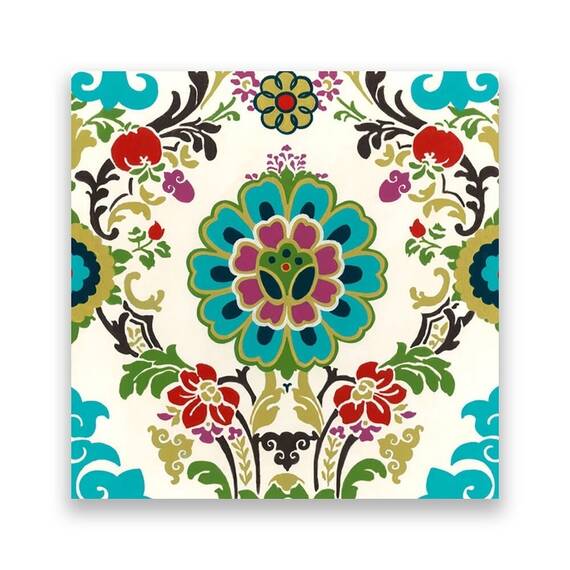 Tablou Canvas - Ikat I, Floral, Marime: 60 x 60 cm - - Roveli