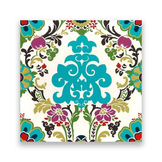 Tablou Canvas - Ikat III, Floral, Marime: 60 x 60 cm - - Roveli