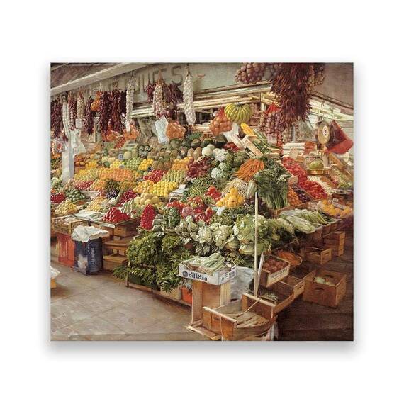 Tablou Canvas - Magazin, Strada, Legume, Fructe - - Roveli