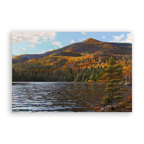 Tablou Canvas - Natura, Peisaj, Lac, Padure, Frunze, Munte, Toamna - - Roveli