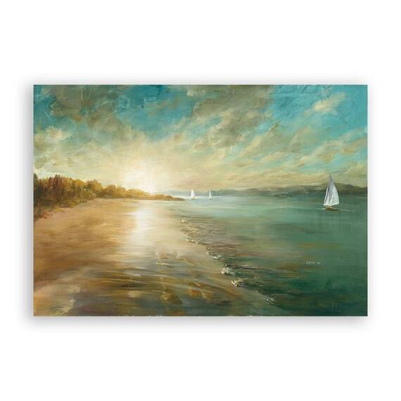 Tablou Canvas - Natura, Peisaj, Mare, Plaja, Nisip, Vara, Pictura, Marime: 80 x 120 cm - - Roveli