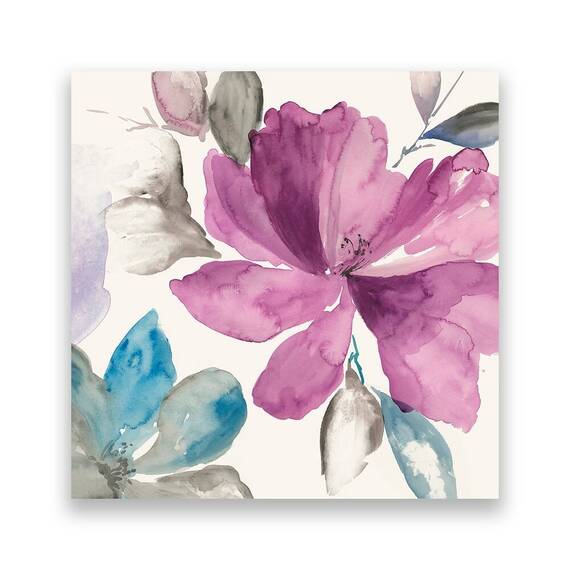 Tablou Canvas - Flori, Mov-Albastru, Marime: 60 x 60 cm - - Roveli
